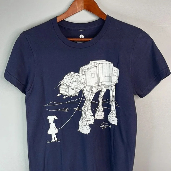 ENGRAM Clothing My Star Wars Atat Pet Navy Graphic Crewneck Short Sleeve XL - Picture 4 of 10